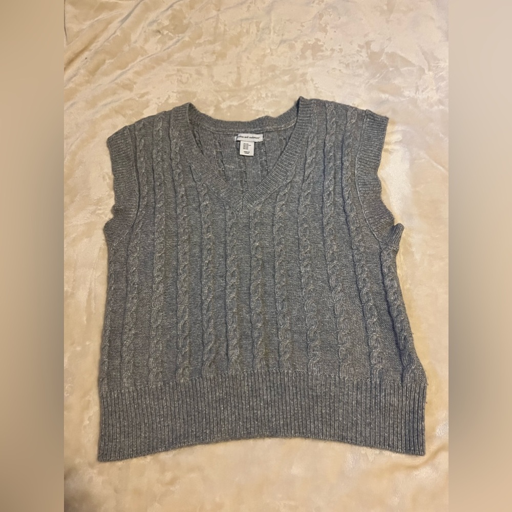 gray sweater vest